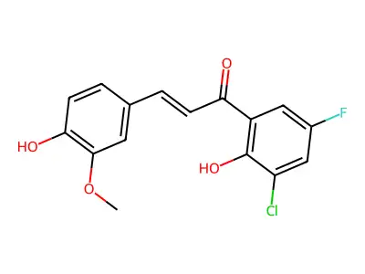 (E)-1-(3-chloro-5-fluoro-2-hydroxyphenyl)-3-(4-hydroxy-3-met structure