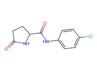 N-(4-chlorophenyl)-5-oxopyrrolidine-2-carboxamide structure