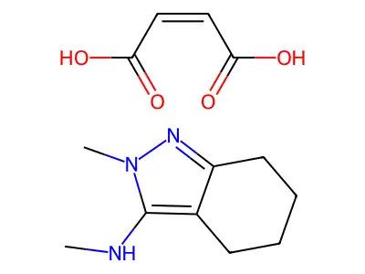 N,2-dimethyl-4,5,6,7-tetrahydro-2H-indazol-3-amine; but-2-enedioic acid structure