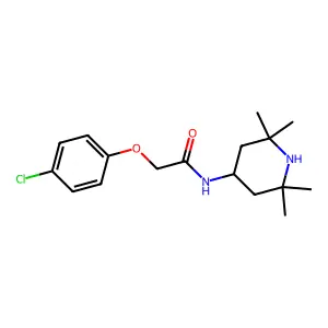 2-(4-chlorophenoxy)-N-(2,2,6,6-tetramethylpiperidin-4-yl)acetamide structure