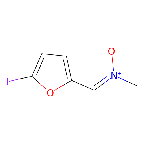 N-[(Z)-(5-iodofuran-2-yl)methylidene]-N-methylamine oxide structure