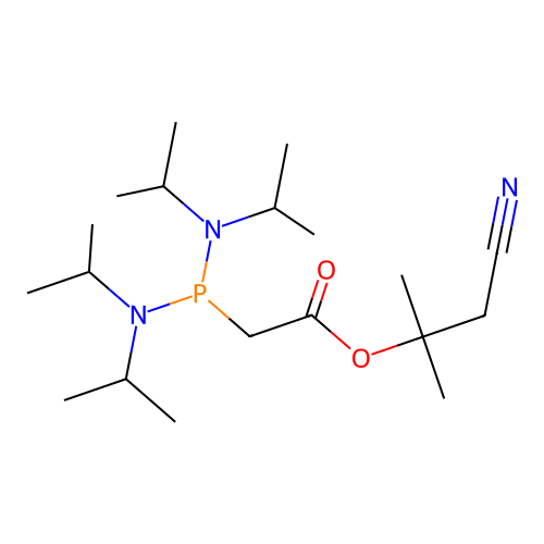 (1-Cyano-2-methylpropan-2-yl) 2-bis[di(propan-2-yl)amino]phosphanylacetate structure