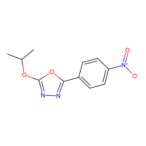 2-p-Nitrophenyl-5-isopropyloxy-oxadiazole-1,3,4 structure