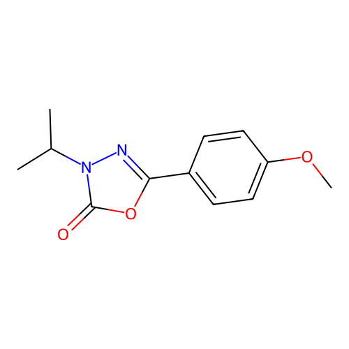 2-p-Methoxyphenyl-4-isopropyl-oxadiazol-1,3,4-one-5 structure