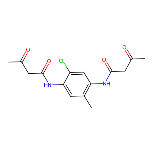 N,N'-(2-chloro-5-methyl-1,4-phenylene)bis[3-oxobutyramide] structure
