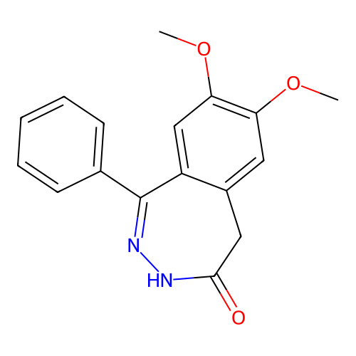 4,5-Dihydro-7,8-dimethoxy-1-phenyl-3H-2,3-benzodiazepin-4-one structure