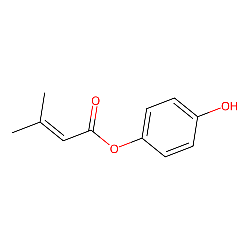 4-Hydroxyphenyl 3-methyl-2-butenoate structure