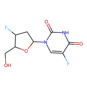 5-Fluoro-2',3'-dideoxy-3'-fluorouridine structure