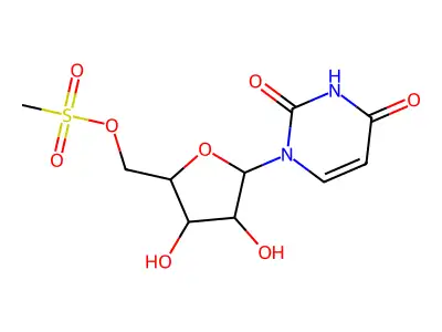 4-Hydroxy-1-[5-O-(methanesulfonyl)pentofuranosyl]pyrimidin-2(1H)-one structure