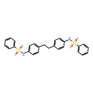 N-[4-[2-[4-(benzenesulfonamido)phenyl]ethyl]phenyl]benzenesulfonamide structure