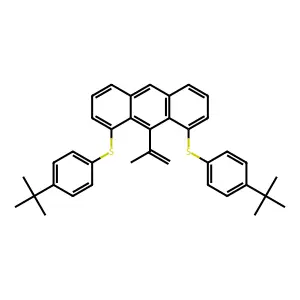 1,8-Bis[(4-tert-butylphenyl)sulfanyl]-9-(prop-1-en-2-yl)anthracene structure