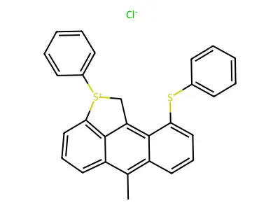 6-Methyl-2-phenyl-10-(phenylthio)-1,2-dihydro-24-anthra[1,9-bc]thiophene structure