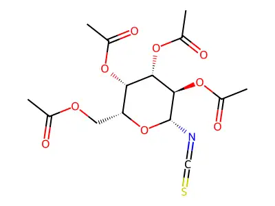 [(2R,3S,4S,5R,6R)-3,4,5-triacetyloxy-6-isothiocyanatooxan-2-yl]methyl acetate structure