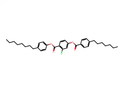 4-Octylphenyl 2-chloro-4-(4-heptylbenzoyl-oxy)benzoate structure