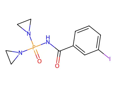 Benzamide, N-(bis(1-aziridinyl)phosphinyl)-m-iodo- structure