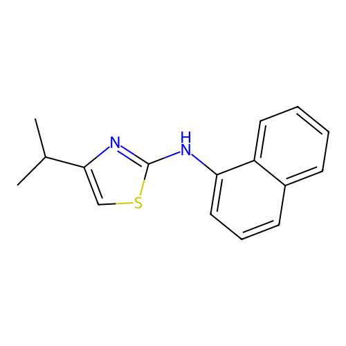 4-isopropyl-N-(naphthalen-1-yl)thiazol-2-amine structure