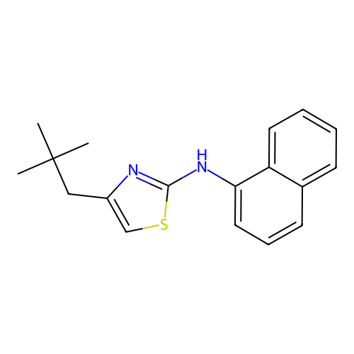 N-(naphthalen-1-yl)-4-neopentylthiazol-2-amine structure