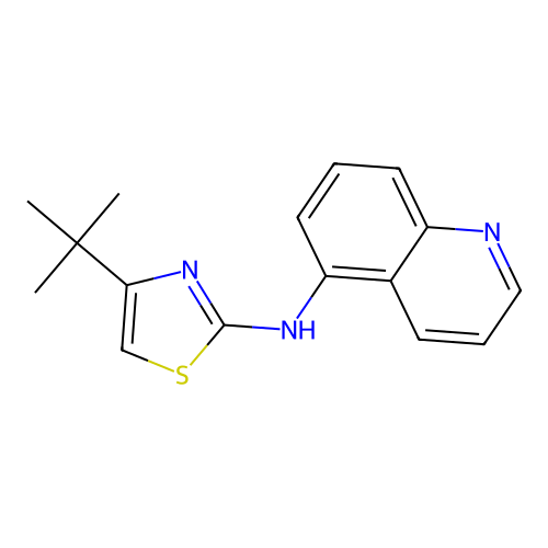 N-(4-tert-butylthiazol-2-yl)quinolin-5-amine structure