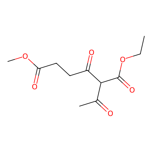 2-Acetyl-3-oxohexanedioic acid, 1-ethyl ester 6-methyl ester structure