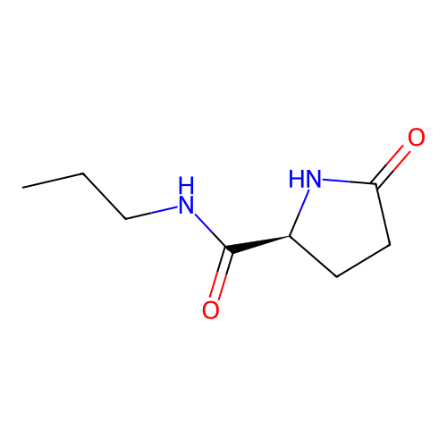 5-oxo-L-propyl-L-prolinamide structure
