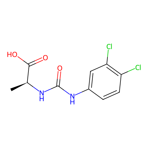 N-[(3,4-dichlorophenyl)carbamoyl]-L-alanine structure