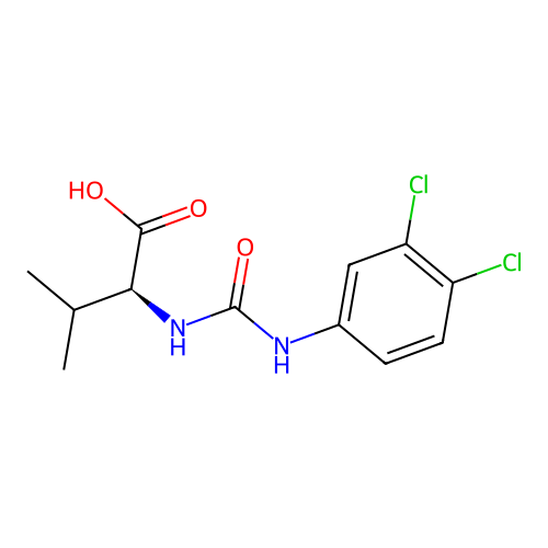 (S)-2-(3-(3,4-dichlorophenyl)ureido)-3-methylbutanoic acid structure
