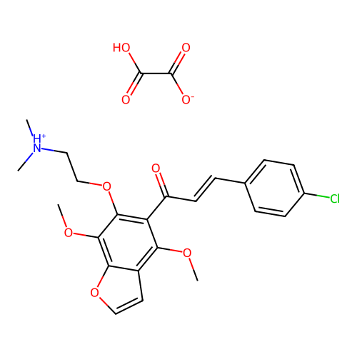 Benzofuran, 5-(p-chlorocinnamoyl)-4,7-dimethoxy-6-(2-dimethylaminoethoxy)-, oxalate structure