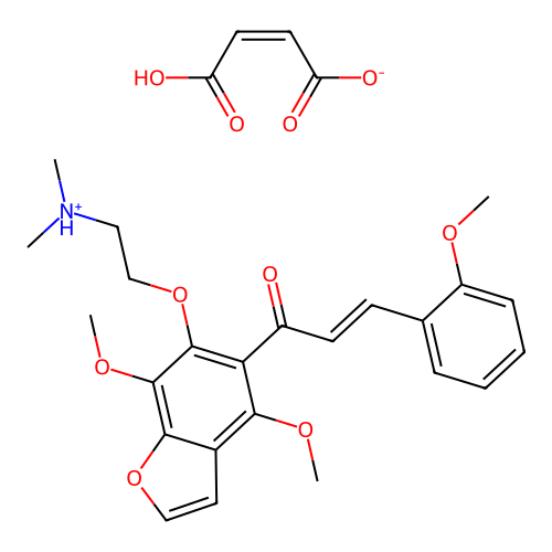 Benzofuran, 4,7-dimethoxy-6-(2-dimethylaminoethoxy)-5-(o-methoxycinnamoyl)-, maleate structure
