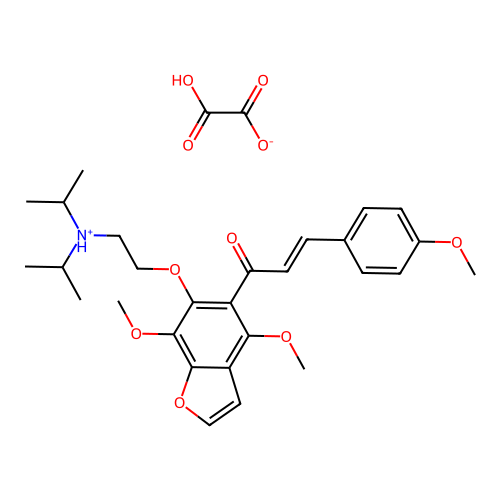 Benzofuran, 4,7-dimethoxy-6-(2-diisopropylaminoethoxy)-5-(p-methoxycinnamoyl)-, oxalate structure