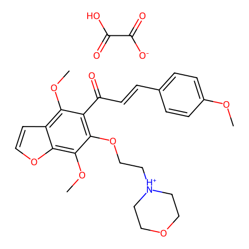 Benzofuran, 4,7-dimethoxy-5-(p-methoxycinnamoyl)-6-(2-morpholinoethoxy)-, oxalate structure