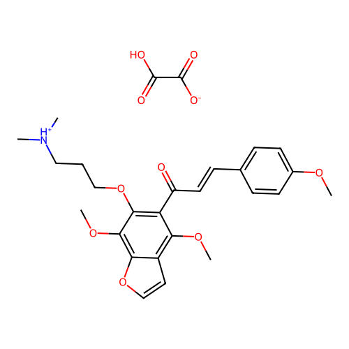 Benzofuran, 4,7-dimethoxy-6-(2-dimethylaminopropoxy)-5-(p-methoxycinnamoyl)-, oxalate structure