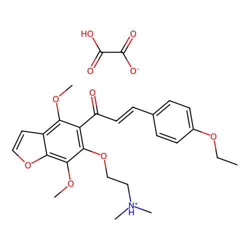 Benzofuran, 4,7-dimethoxy-6-(2-dimethylaminoethoxy)-5-(p-ethoxycinnamoyl)-, oxalate structure