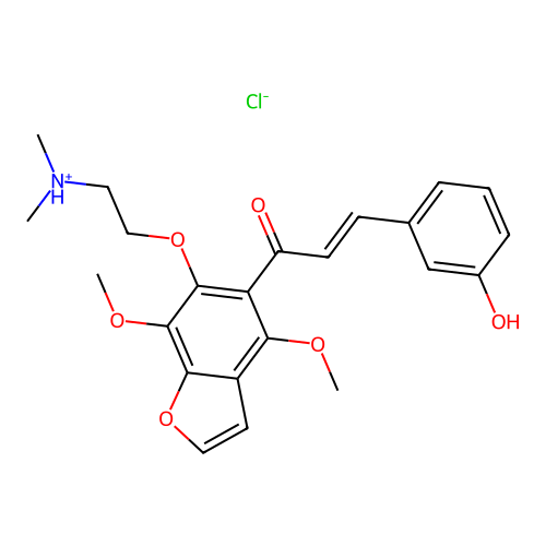Benzofuran, 4,7-dimethoxy-6-(2-dimethylaminoethoxy)-5-(m-hydroxycinnamoyl), hydrochloride structure