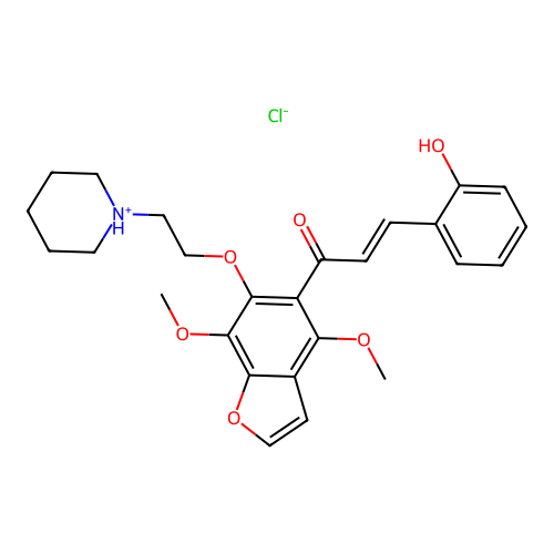 Benzofuran, 4,7-dimethoxy-5-(o-hydroxycinnamoyl)-6-(2-piperidinoethoxy)-, hydrochloride structure