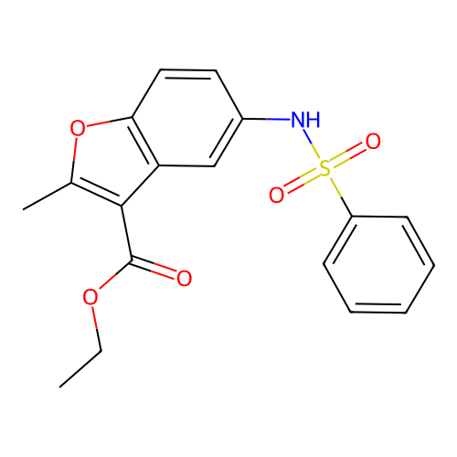 Ethyl 5-(benzenesulfonamido)-2-methyl-1-benzofuran-3-carboxylate structure