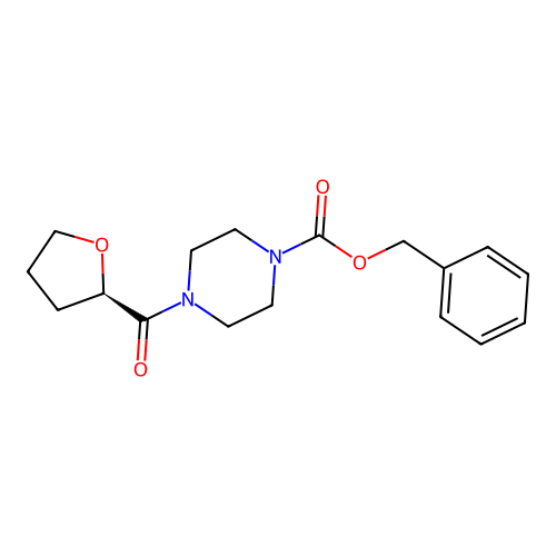 Benzyl 4-[(2R)-oxolane-2-carbonyl]piperazine-1-carboxylate structure