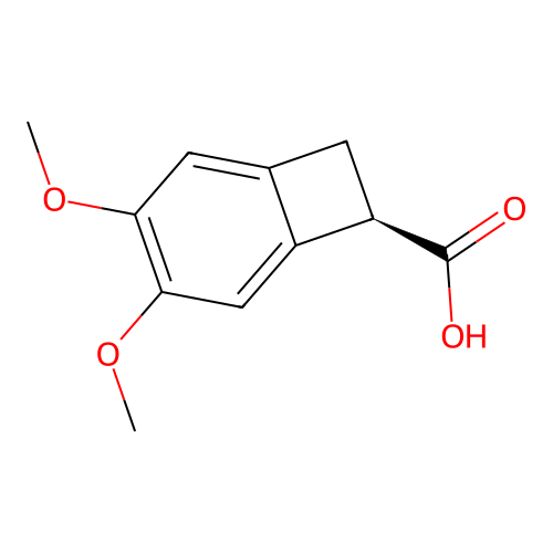 (7R)-3,4-dimethoxybicyclo[4.2.0]octa-1,3,5-triene-7-carboxylic acid structure