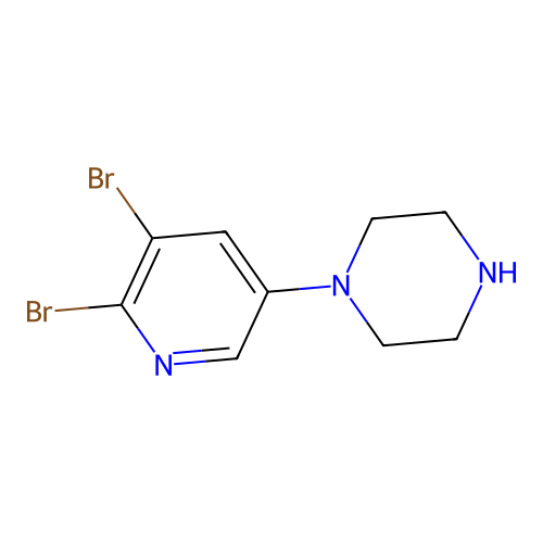 1-(5,6-Dibromopyridin-3-yl)piperazine structure