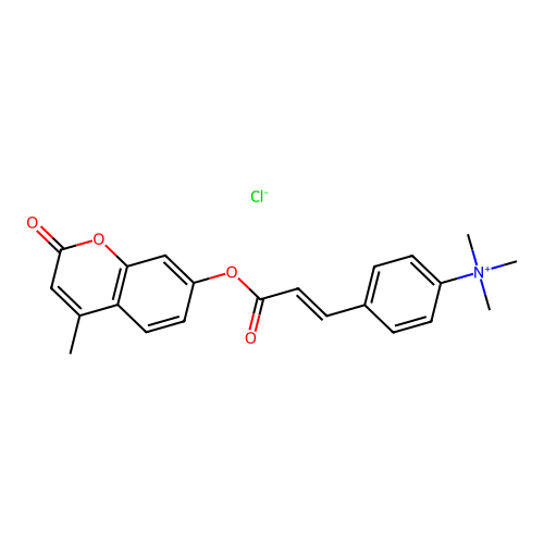 4-Methylumbelliferyl-4-trimethylammonium cinnamate structure