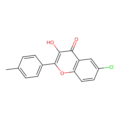 6-chloro-3-hydroxy-2-(4-methylphenyl)-4H-1-benzopyran-4-one structure