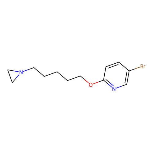 2-([5-(1-Aziridinyl)pentyl]oxy)-5-bromopyridine structure