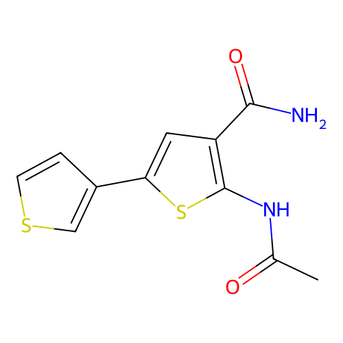 2-Acetamido-5-thiophen-3-ylthiophene-3-carboxamide structure