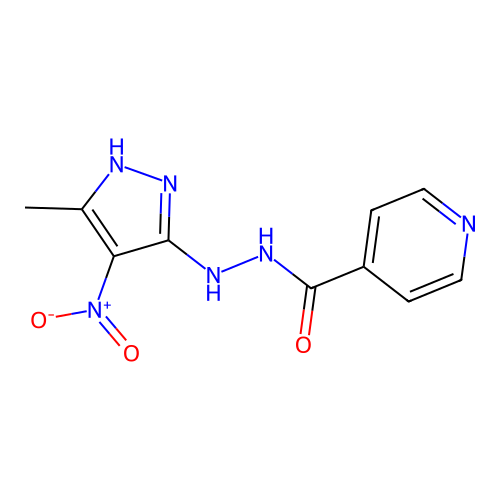 N'-{4-nitro-3-methyl-1H-pyrazol-5-yl}isonicotinohydrazide structure