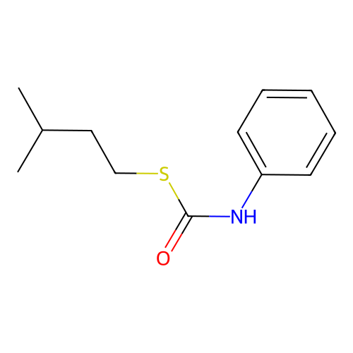 S-(3-methylbutyl) phenylthiocarbamate structure