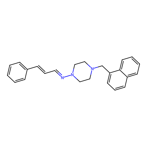 N-[4-(1-naphthylmethyl)-1-piperazinyl]-N-[(E,2E)-3-phenyl-2-propenylidene]amine structure