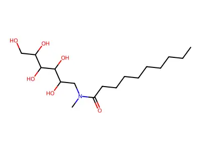 N-methyl-N-(2,3,4,5,6-pentahydroxyhexyl)decanamide structure
