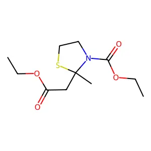 Ethyl 2-(2-ethoxy-2-oxoethyl)-2-methyl-1,3-thiazolidine-3-carboxylate structure