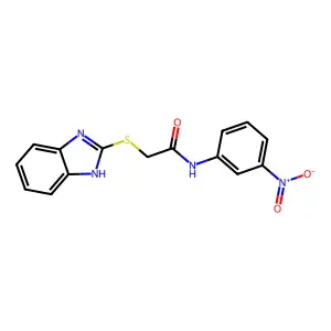 2-(1H-benzimidazol-2-ylsulfanyl)-N-(3-nitrophenyl)acetamide structure