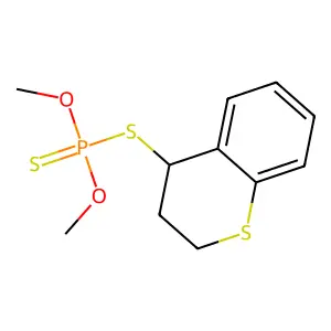 S-(3,4-Dihydro-2H-1-benzothiopyran-4-yl) O,O-dimethyl phosphorodithioate structure