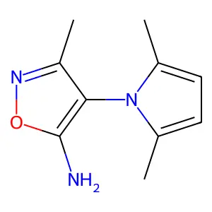 4-(2,5-Dimethylpyrrol-1-yl)-3-methyl-1,2-oxazol-5-amine structure